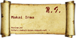 Makai Irma névjegykártya